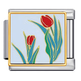 Square Flower Italian Module Bracelet Titanium Steel Welding Drip Oil Pattern DIY Strap Chain Accessories Wholesale Square Flower Italian Module Bracelet Titanium Steel Welding Drip Oil Pattern DIY Strap Chain Accessories Wholesale