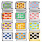 Fashion Color Checkerboard Series Italian Module Bracelet Titanium Steel Welding Drip Oil DIY Free Splicing Bracelet Fashion Color Checkerboard Series Italian Module Bracelet Titanium Steel Welding Drip Oil DIY Free Splicing Bracelet