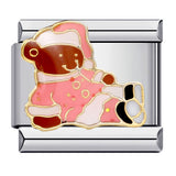 Classic Cute Bear Italian Module Bracelet Stainless Steel Welding Pattern DIY Elastic Splicing Bracelet Classic Cute Bear Italian Module Bracelet Stainless Steel Welding Pattern DIY Elastic Splicing Bracelet