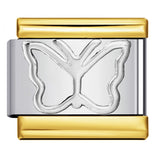 Gold and Silver Stamping Pattern Italian Module Bracelet Titanium Steel Drip Oil DIY Splicing Bracelet Wholesale Gold and Silver Stamping Pattern Italian Module Bracelet Titanium Steel Drip Oil DIY Splicing Bracelet Wholesale