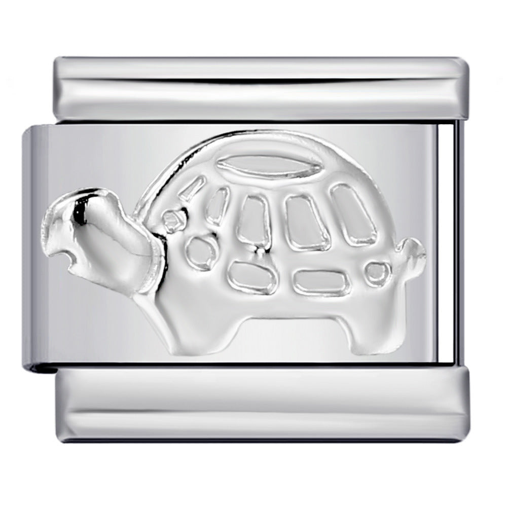 Convex Silver Stamping Pattern Italian Module Bracelet DIY Titanium Steel Bracelet Italian Charms Convex Silver Stamping Pattern Italian Module Bracelet DIY Titanium Steel Bracelet Italian Charms