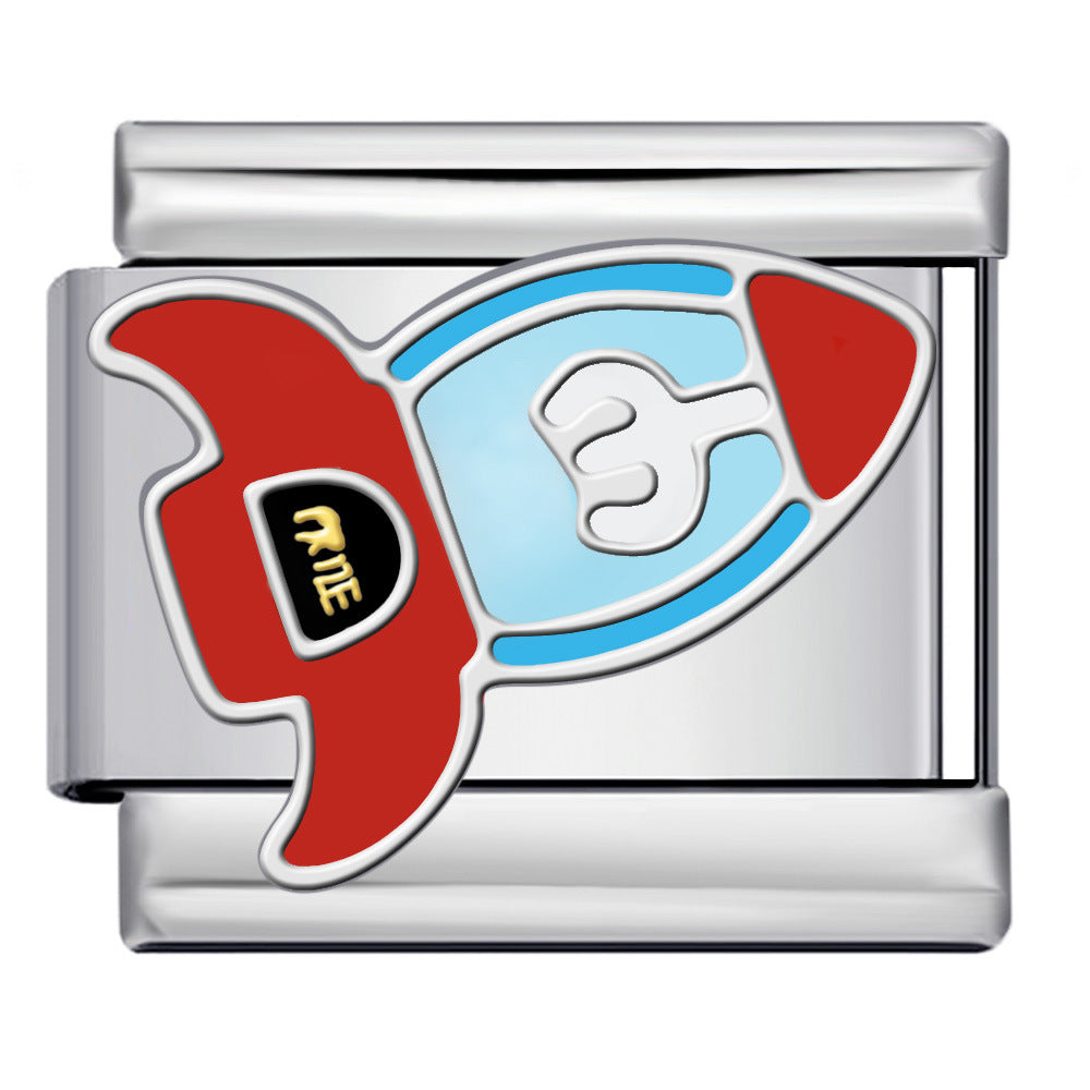 New Titanium Steel Welded Cartoon Italian Modular Bracelet Fashion DIY Stretch Bangle Splice Strap Chain New Titanium Steel Welded Cartoon Italian Modular Bracelet Fashion DIY Stretch Bangle Splice Strap Chain