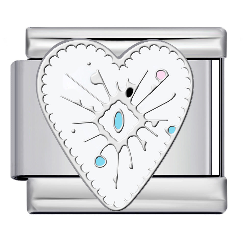 New Love Pentagram Italian Module Bracelet Titanium Steel Welding Drip Oil DIY Bracelet Little Fairy Gift New Love Pentagram Italian Module Bracelet Titanium Steel Welding Drip Oil DIY Bracelet Little Fairy Gift