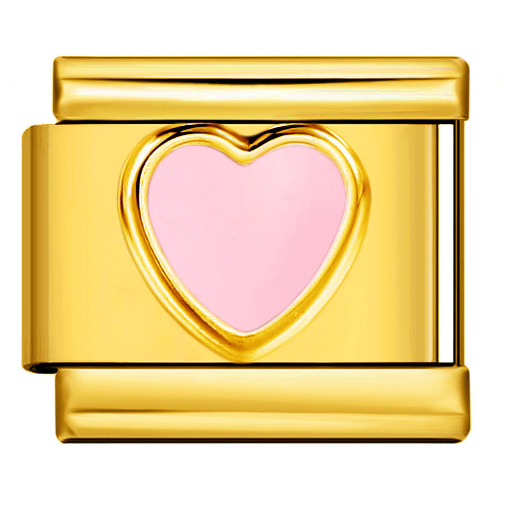 Italian Module Bracelet Color Drip Oil Stamping Pattern DIY Titanium Steel Elastic Splicing Bracelet Accessories Wholesale Italian Module Bracelet Color Drip Oil Stamping Pattern DIY Titanium Steel Elastic Splicing Bracelet Accessories Wholesale