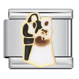 Romantic Valentine's Day Sweet Series Italian Module Bracelet Titanium Steel Welding Drip Oil Pattern DIY Bracelet Romantic Valentine's Day Sweet Series Italian Module Bracelet Titanium Steel Welding Drip Oil Pattern DIY Bracelet