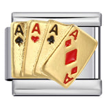 New Chess and Card Entertainment Stainless Steel Italian Module Bracelet Gold Plated Drip Oil Personalized DIY Welding Bracelet Wholesale New Chess and Card Entertainment Stainless Steel Italian Module Bracelet Gold Plated Drip Oil Personalized DIY Welding Bracelet Wholesale