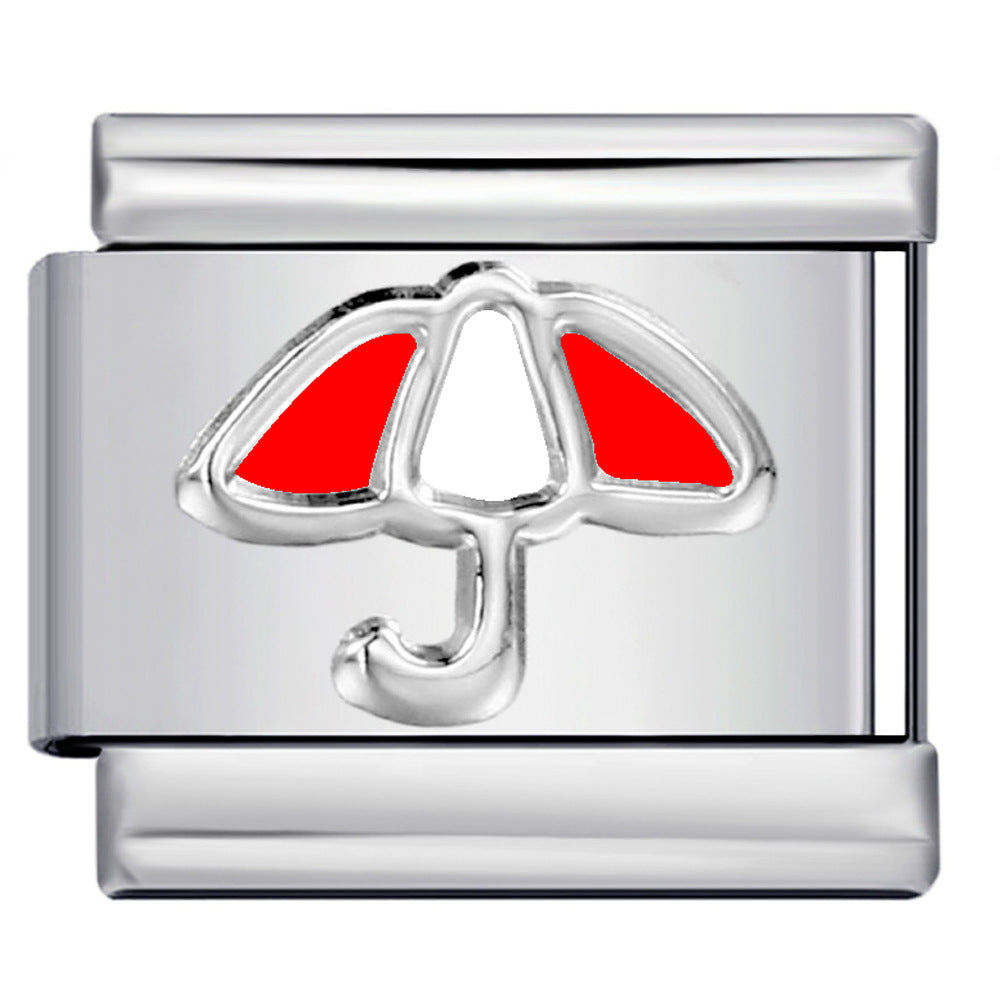 New Color Dripping Oil Umbrella Pattern DIY Italian Module Bracelet Stainless Steel Stamped Splicing Strap Chain New Color Dripping Oil Umbrella Pattern DIY Italian Module Bracelet Stainless Steel Stamped Splicing Strap Chain