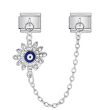 New Gold and Silver Devil's Eye Hook Chain Bracelet Stainless Steel DIY Elastic Italian Module Bracelet New Gold and Silver Devil's Eye Hook Chain Bracelet Stainless Steel DIY Elastic Italian Module Bracelet