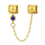 Cross Border Hot Selling 12th Birthday Stone Italian Module Bracelet Gold Hook Pendant DIY Elastic Stainless Steel Bracelet Cross Border Hot Selling 12th Birthday Stone Italian Module Bracelet Gold Hook Pendant DIY Elastic Stainless Steel Bracelet