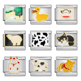 Italian Module Bracelet Stainless Steel Welding Drip Oil Animal Pattern DIY Free Splicing Combination Bracelet Accessories Italian Module Bracelet Stainless Steel Welding Drip Oil Animal Pattern DIY Free Splicing Combination Bracelet Accessories