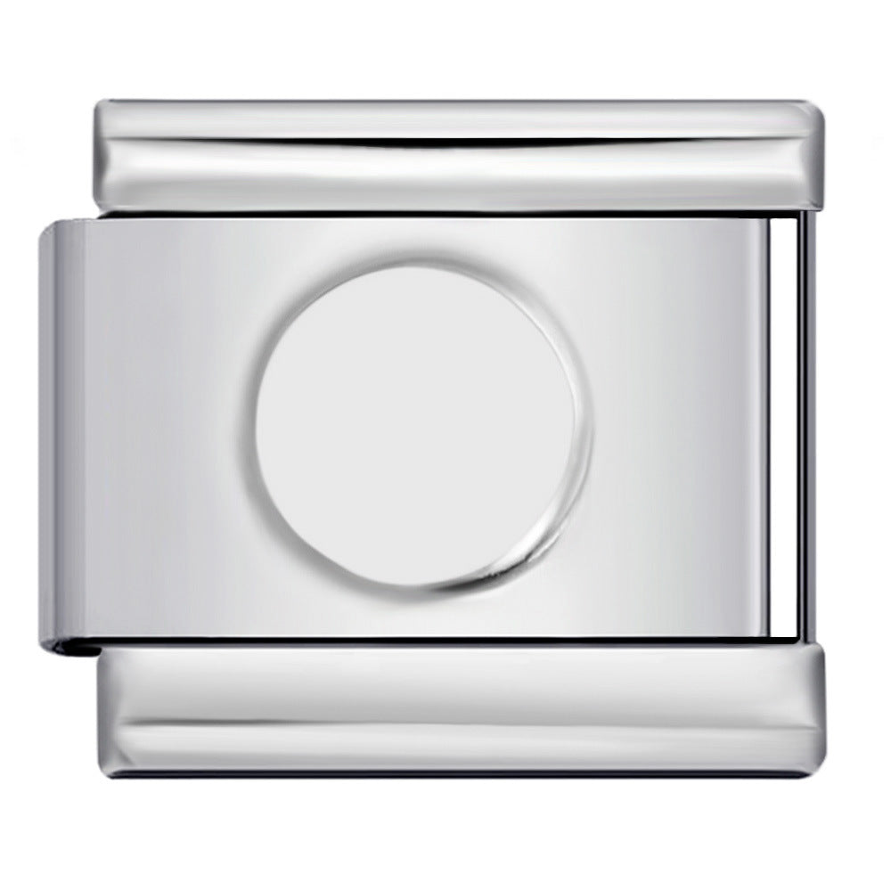 Concave Silver Titanium Steel Stamping Pattern DIY Italian Module Bracelet Italian Charm Bracelet Concave Silver Titanium Steel Stamping Pattern DIY Italian Module Bracelet Italian Charm Bracelet