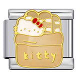 Cute Cartoon Cat Titanium Steel Welded Drip Bracelet DIY Italian Modular Charm Friendship Gift for Besties Cute Cartoon Cat Titanium Steel Welded Drip Bracelet DIY Italian Modular Charm Friendship Gift for Besties