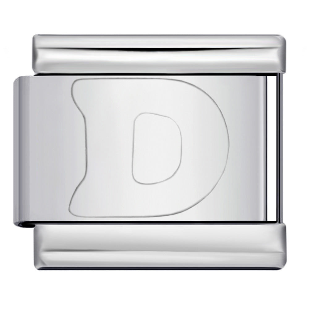 New Non Dripping Oil Series Bracelet Titanium Steel Concave 26 English Letter DIY Italian Module Bracelet Accessories New Non Dripping Oil Series Bracelet Titanium Steel Concave 26 English Letter DIY Italian Module Bracelet Accessories