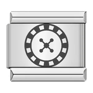 Laser Carving Chess and Card Game Italian Module Bracelet Stainless Steel DIY Splicing Elastic Bracelet Laser Carving Chess and Card Game Italian Module Bracelet Stainless Steel DIY Splicing Elastic Bracelet