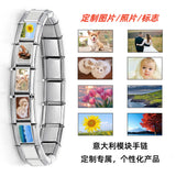 DIY Personalized Photo Frame Production, Titanium Steel Strap Chain, Fashionable Splicing Module Bracelet DIY Personalized Photo Frame Production, Titanium Steel Strap Chain, Fashionable Splicing Module Bracelet