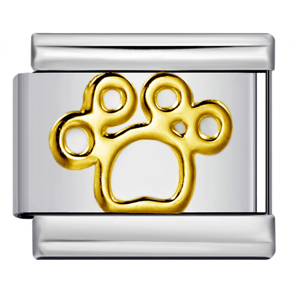 Titanium Steel Gold Silver Stamping Pattern DIY Italian Module Bracelet Italian Charm Bracelet Titanium Steel Gold Silver Stamping Pattern DIY Italian Module Bracelet Italian Charm Bracelet