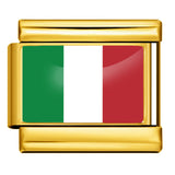 Gold Base World Flag Photo Resin Italian Charm Bracelet DIY Stainless Steel Stretch Watch Band Wristband Gold Base World Flag Photo Resin Italian Charm Bracelet DIY Stainless Steel Stretch Watch Band Wristband
