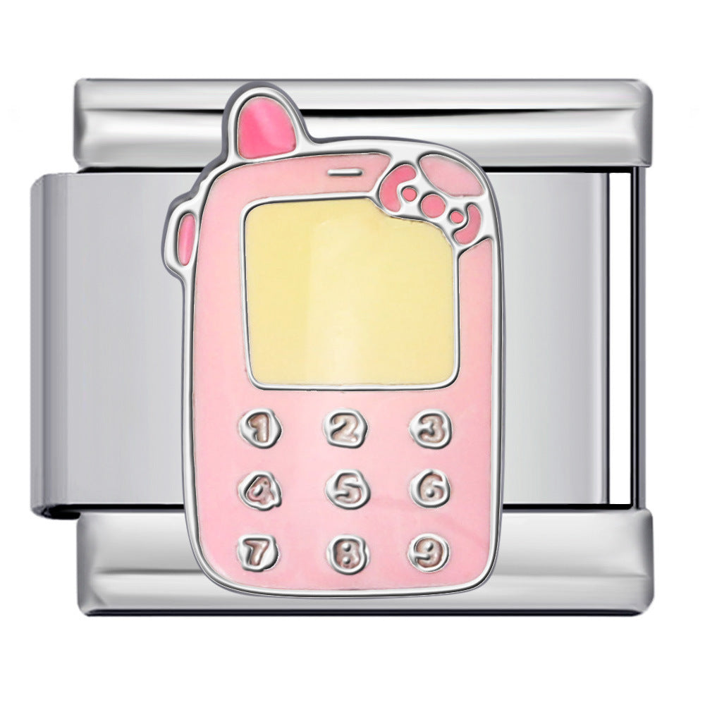 Cute Cartoon Cat Titanium Steel Welded Drip Bracelet DIY Italian Modular Charm Friendship Gift for Besties Cute Cartoon Cat Titanium Steel Welded Drip Bracelet DIY Italian Modular Charm Friendship Gift for Besties