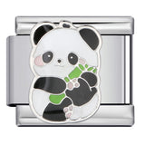 Cute Panda Chinese Style Series Bracelet Stainless Steel Gold Plated Welding DIY Italian Module Bracelet Strap Chain Cute Panda Chinese Style Series Bracelet Stainless Steel Gold Plated Welding DIY Italian Module Bracelet Strap Chain