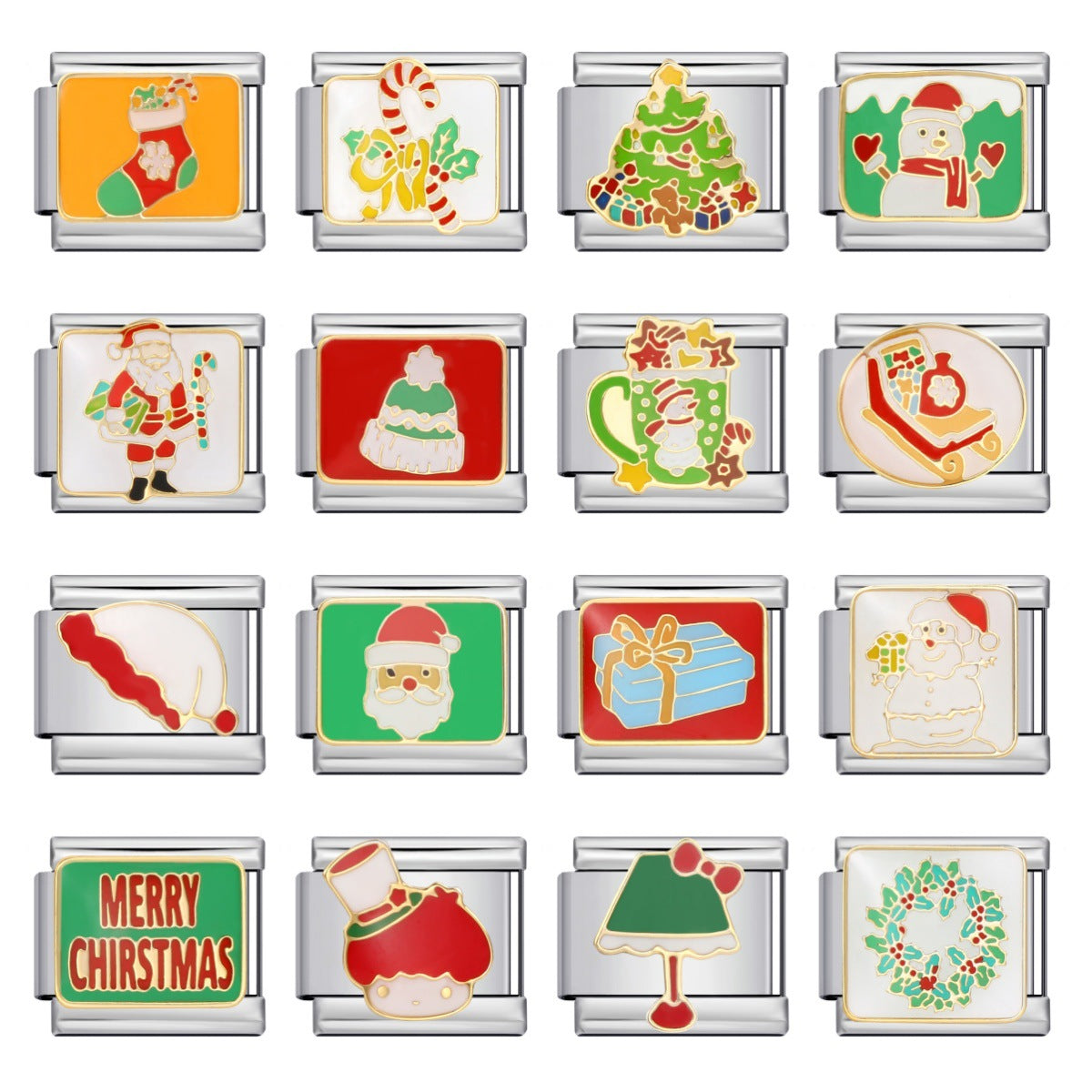 New Christmas Elements Italian Module Bracelet Personalized Welding Drip Oil Titanium Steel Bracelet DIY Strap Chain New Christmas Elements Italian Module Bracelet Personalized Welding Drip Oil Titanium Steel Bracelet DIY Strap Chain