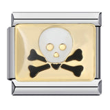 European and American Popular Halloween Module Bracelet with Titanium Steel Welding and Oil Dripping Dark Pattern Italian Modular European and American Popular Halloween Module Bracelet with Titanium Steel Welding and Oil Dripping Dark Pattern Italian Modular