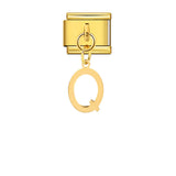 Gold Simplified Letter Italian Module Bracelet Stainless Steel Handmade Hook DIY Splicing Assembly Bracelet Gold Simplified Letter Italian Module Bracelet Stainless Steel Handmade Hook DIY Splicing Assembly Bracelet