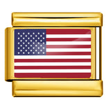 Gold Base World Flag Photo Resin Italian Charm Bracelet DIY Stainless Steel Stretch Watch Band Wristband Gold Base World Flag Photo Resin Italian Charm Bracelet DIY Stainless Steel Stretch Watch Band Wristband