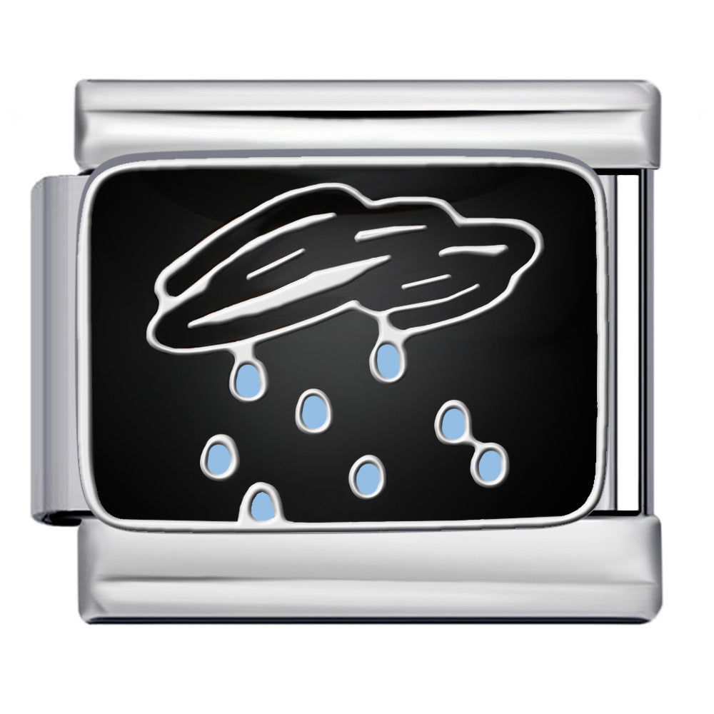 New DIY Italian Module Bracelet Titanium Steel Drip Oil Welding Pattern Strap Chain Fashion Splicing Strap Chain New DIY Italian Module Bracelet Titanium Steel Drip Oil Welding Pattern Strap Chain Fashion Splicing Strap Chain