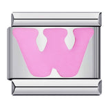 New Titanium Steel Pink English Letter DIY Italian Module Bracelet Italian Charm Bracelet New Titanium Steel Pink English Letter DIY Italian Module Bracelet Italian Charm Bracelet