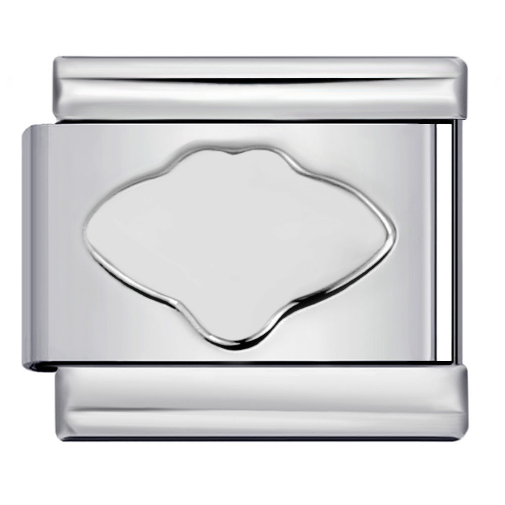 Concave Silver Titanium Steel Stamping Pattern DIY Italian Module Bracelet Italian Charm Bracelet Concave Silver Titanium Steel Stamping Pattern DIY Italian Module Bracelet Italian Charm Bracelet