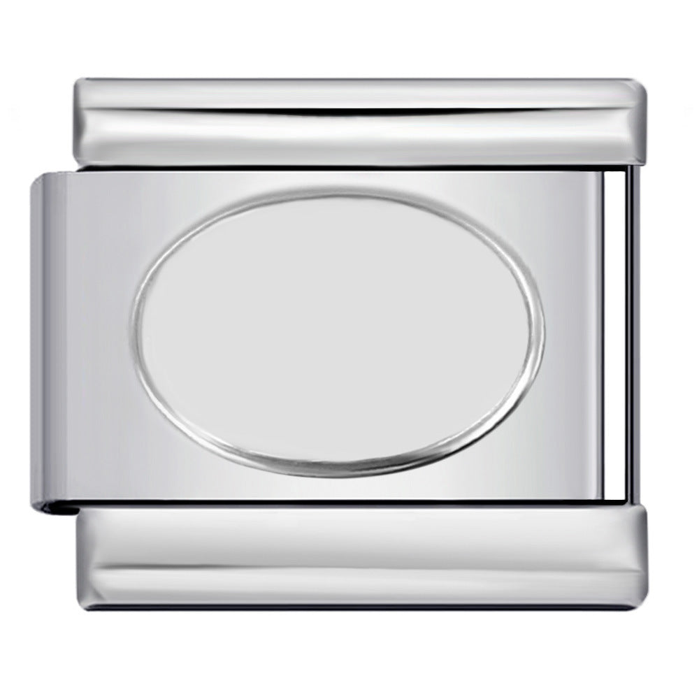 Concave Silver Titanium Steel Stamping Pattern DIY Italian Module Bracelet Italian Charm Bracelet Concave Silver Titanium Steel Stamping Pattern DIY Italian Module Bracelet Italian Charm Bracelet