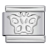 Titanium Steel Convex Silver Stamped DIY Italian Charm Bracelet with Unique Patterns Titanium Steel Convex Silver Stamped DIY Italian Charm Bracelet with Unique Patterns