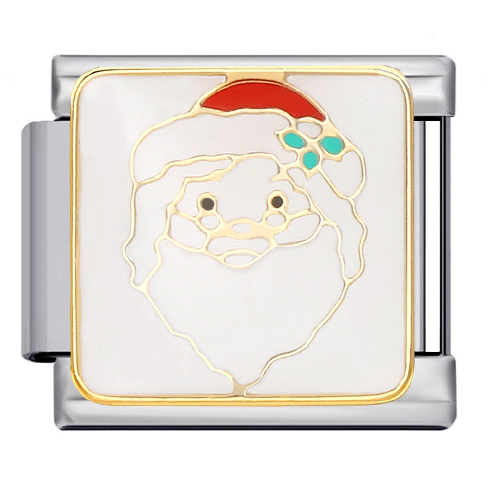 New Christmas Elements Italian Module Bracelet Personalized Welding Drip Oil Titanium Steel Bracelet DIY Strap Chain New Christmas Elements Italian Module Bracelet Personalized Welding Drip Oil Titanium Steel Bracelet DIY Strap Chain