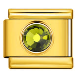 Gold Colored Heart-shaped Circle Diamond Italian Module Bracelet DIY Titanium Steel Welded Elastic Watch Chain Accessory Gold Colored Heart-shaped Circle Diamond Italian Module Bracelet DIY Titanium Steel Welded Elastic Watch Chain Accessory