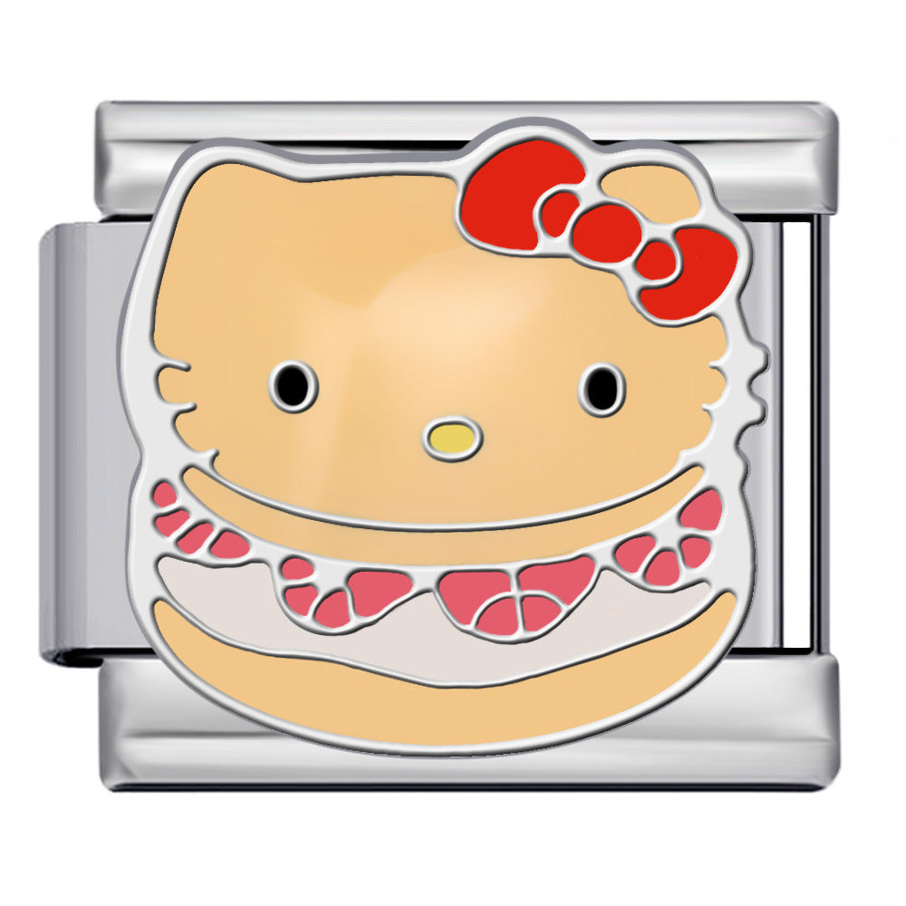 New Cute Cartoon Pattern Italian Module Bracelet Titanium Steel Gold Plated Welding DIY Strap Chain Bracelet New Cute Cartoon Pattern Italian Module Bracelet Titanium Steel Gold Plated Welding DIY Strap Chain Bracelet