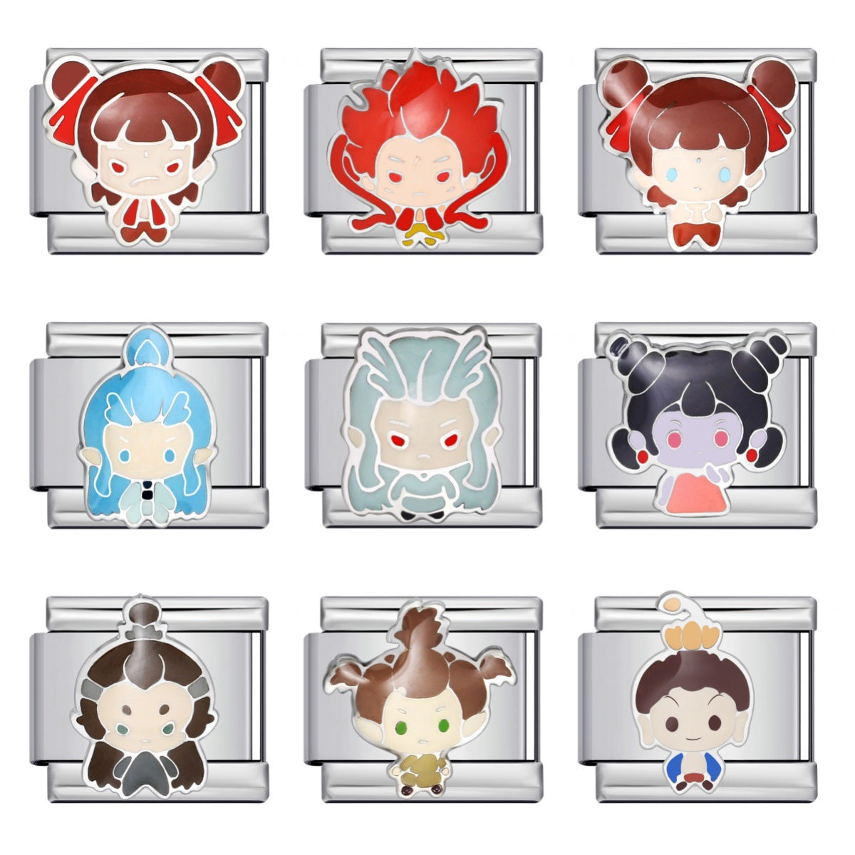 Cute Anime Cartoon Character Italian Module Bracelet Titanium Steel Welding Drip Oil DIY Elastic Splicing Bracelet Cute Anime Cartoon Character Italian Module Bracelet Titanium Steel Welding Drip Oil DIY Elastic Splicing Bracelet