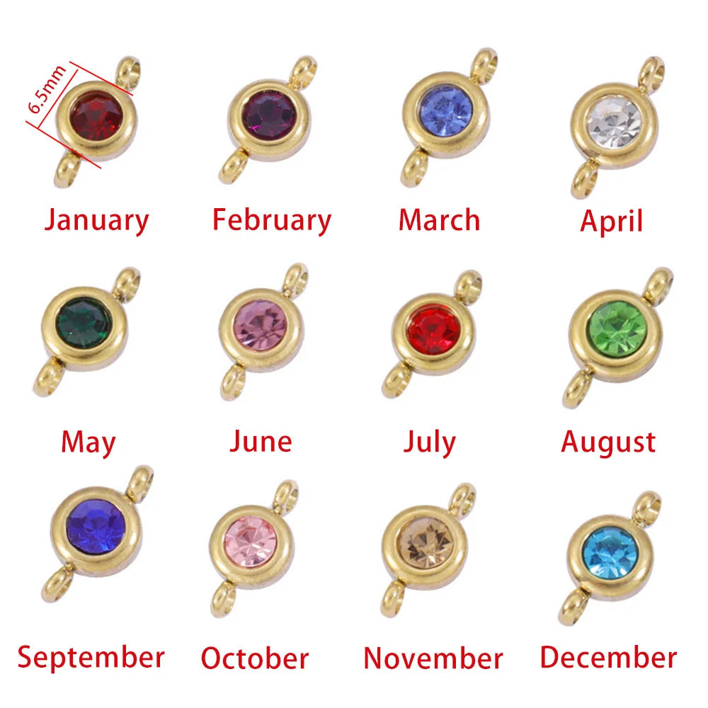 Cross Border Hot Selling 12th Birthday Stone Italian Module Bracelet Gold Hook Pendant DIY Elastic Stainless Steel Bracelet Cross Border Hot Selling 12th Birthday Stone Italian Module Bracelet Gold Hook Pendant DIY Elastic Stainless Steel Bracelet