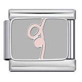 Pink Pattern Italian Module Bracelet Titanium Steel Welding Drip Oil Pattern DIY Bracelet Gift for Girls Pink Pattern Italian Module Bracelet Titanium Steel Welding Drip Oil Pattern DIY Bracelet Gift for Girls