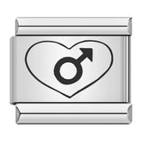 Cross Border Hot Selling Laser Engraving Heart-shaped Series Titanium Steel Handmade DIY Italian Module Bracelet Wholesale Cross Border Hot Selling Laser Engraving Heart-shaped Series Titanium Steel Handmade DIY Italian Module Bracelet Wholesale