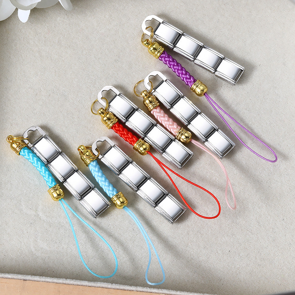 Fashion Colored Mobile Phone Rope Splicing Module Bracelet DIY Keychain Gold-plated Pendant Stainless Steel Bracelet Fashion Colored Mobile Phone Rope Splicing Module Bracelet DIY Keychain Gold-plated Pendant Stainless Steel Bracelet