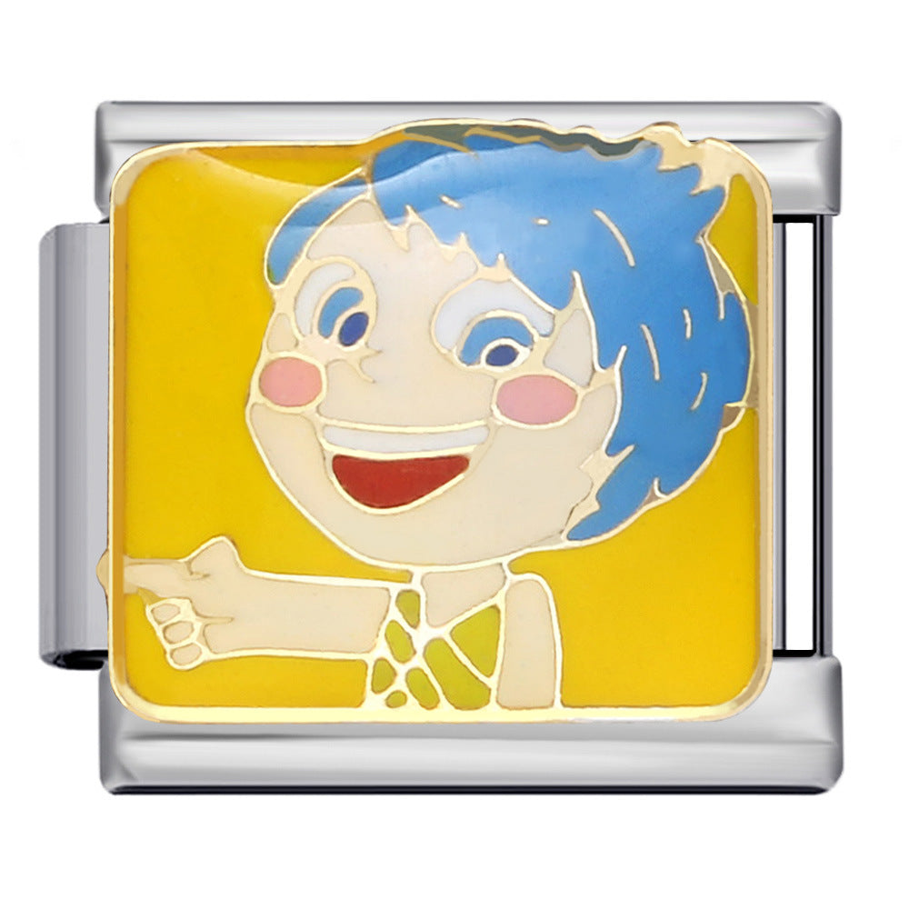 European and American Cross Border Cartoon Character Italian Module Bracelet Titanium Steel Welding Drip Oil Pattern DIY Splicing Bracelet European and American Cross Border Cartoon Character Italian Module Bracelet Titanium Steel Welding Drip Oil Pattern DIY Splicing Bracelet