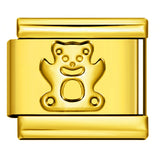 Titanium Steel All Gold Stamping Series Pattern Italian Module Bracelet DIY Elastic Splicing Bracelet Accessories Wholesale Titanium Steel All Gold Stamping Series Pattern Italian Module Bracelet DIY Elastic Splicing Bracelet Accessories Wholesale