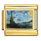 Gold Bottom Tourist Resort Scenery Pattern Italian Module Bracelet DIY Welding Drip Oil Stainless Steel Strap Chain Gold Bottom Tourist Resort Scenery Pattern Italian Module Bracelet DIY Welding Drip Oil Stainless Steel Strap Chain