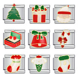 Christmas Series Italian Module Bracelet DIY Stainless Steel Welding Drip Oil Pattern Elastic Splicing Strap Chain Christmas Series Italian Module Bracelet DIY Stainless Steel Welding Drip Oil Pattern Elastic Splicing Strap Chain