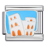 Architectural Logo Italian Module Bracelet DIY Welding Drip Oil Bracelet Elastic Splicing Stainless Steel Strap Chain Architectural Logo Italian Module Bracelet DIY Welding Drip Oil Bracelet Elastic Splicing Stainless Steel Strap Chain