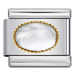 New Gold and Silver Bottom Micro Inlaid Oval Colored Stone Italian Module Bracelet DIY Titanium Steel Welding Oil Dripping Bracelet New Gold and Silver Bottom Micro Inlaid Oval Colored Stone Italian Module Bracelet DIY Titanium Steel Welding Oil Dripping Bracelet