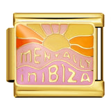 Gold Bottom Tourist Resort Scenery Pattern Italian Module Bracelet DIY Welding Drip Oil Stainless Steel Strap Chain Gold Bottom Tourist Resort Scenery Pattern Italian Module Bracelet DIY Welding Drip Oil Stainless Steel Strap Chain