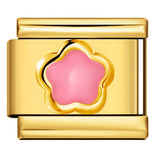 New Petal Stamping Series DIY Italian Module Bracelet Titanium Steel Gold Plated Drip Oil Splicing Strap Chain New Petal Stamping Series DIY Italian Module Bracelet Titanium Steel Gold Plated Drip Oil Splicing Strap Chain