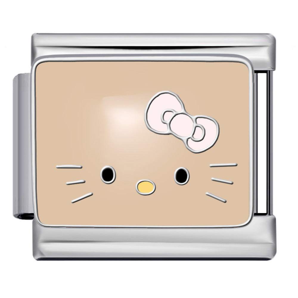 New Cute Cartoon Pattern Italian Module Bracelet Titanium Steel Gold Plated Welding DIY Strap Chain Bracelet New Cute Cartoon Pattern Italian Module Bracelet Titanium Steel Gold Plated Welding DIY Strap Chain Bracelet