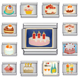 New Dessert Cake Elements Italian Module Bracelet Stainless Steel Welding Drip Oil DIY Fashion Bracelet New Dessert Cake Elements Italian Module Bracelet Stainless Steel Welding Drip Oil DIY Fashion Bracelet